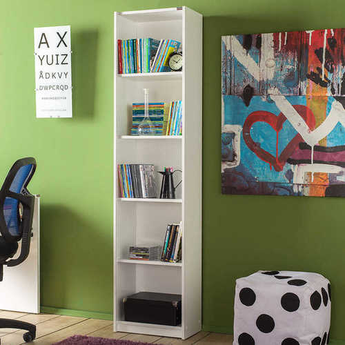 ספריית 5 מדפים דגם יונתן מבית Ramos - צבע לבן