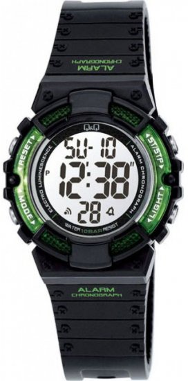 שעון יד דיגיטלי לילדים עם רצועת סיליקון Q&Q M13J8001Y - צבע שחור