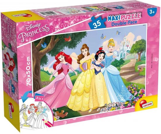 פאזל רצפה 35 חלקים 2 ב-1 מבית Lisciani - נסיכות דיסני