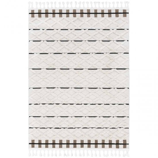 שטיח אטלס 25 קרם עם פרנזים 300*400 ס"מ - XXXL