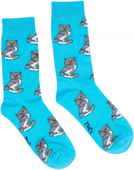 זוג גרביים מעוצבים Pulliez דגם ינשוף - מידת One Size שמתאימה למידות 36-46