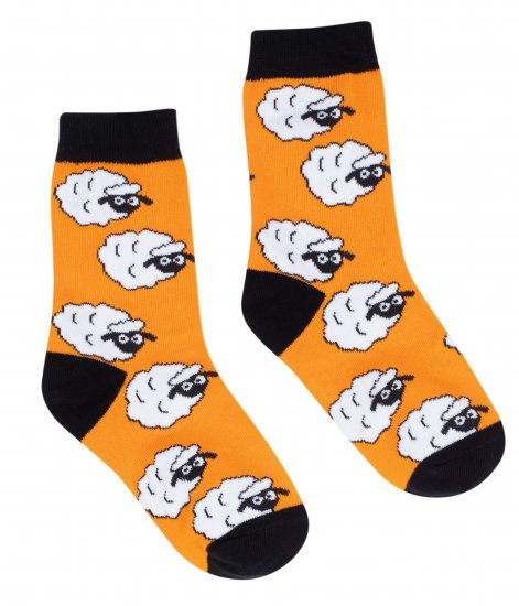 זוג גרביים מעוצבים לילדים Pulliez דגם כבשים - מידת One Size שמתאימה למידות 24-35