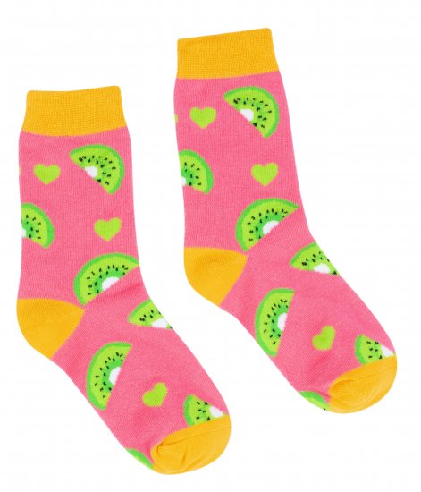 זוג גרביים מעוצבים לילדים Pulliez דגם קיווי - מידת One Size שמתאימה למידות 24-35