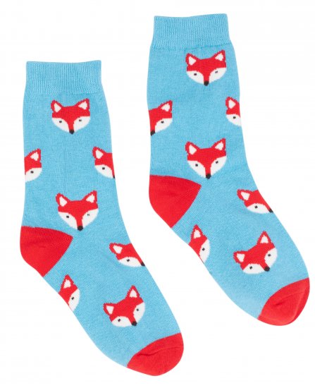 זוג גרביים מעוצבים לילדים Pulliez דגם שועל - מידת One Size שמתאימה למידות 24-35