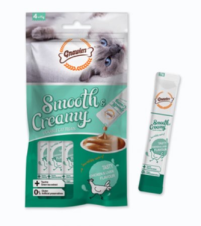 חטיף קרם נוזלי לחתול בטעם עוף וכבד (60 גרם)