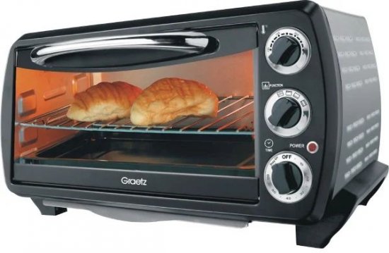 טוסטר אובן 18 ליטר Graetz 1380W OT-1818 - צבע שחור