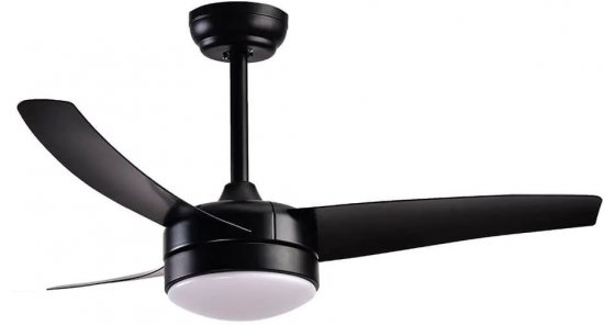 מאוורר תקרה 3 כנפיים עם גוף תאורה ושלט רחוק ''Semicom Sense SM-3811B42/20CT 42 - צבע שחור