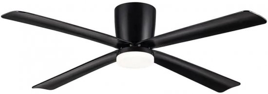 מאוורר תקרה 4 כנפיים עם גוף תאורה CCT ושלט רחוק ''Semicom Superstar SM-1075B/BCT 48 - צבע שחור