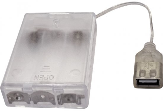 מארז סוללות 3xAA עם שקע USB לסדרת LED-STRING מבית Eurolux