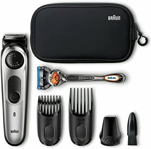 מכונת תספורת ועיצוב זקן נטענת + סכין גילוח Braun BT5960TS Fusion 5 ProGlide