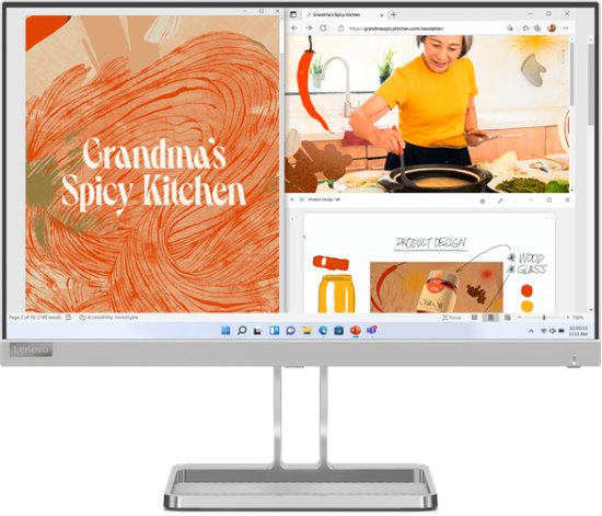 מסך מחשב Lenovo L22i-40 FHD IPS 21.5'' FreeSync - צבע Cloud Grey