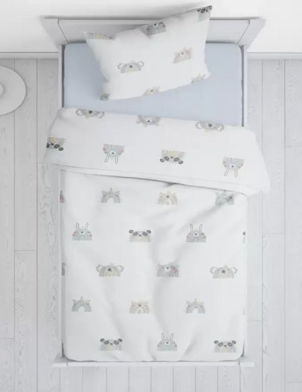 סט מצעים 3 חלקים כותנה 90X200 ס''מ דגם Boni מבית ערד טקסטיל - צבע לבן