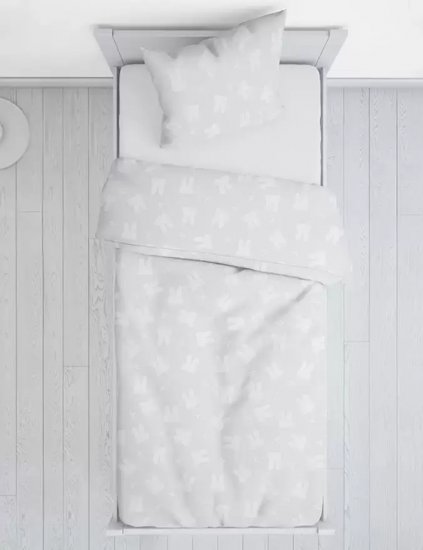 סט מצעים 3 חלקים כותנה 90X200 ס''מ דגם Doni מבית ערד טקסטיל - צבע אפור / לבן