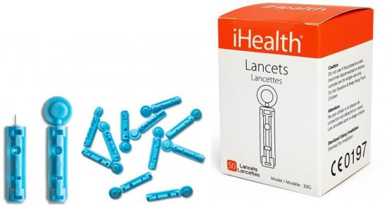 ערכת מחטים חד פעמיים למד סוכר/גלוקומטר‏ iHealth - (50 יחידות)