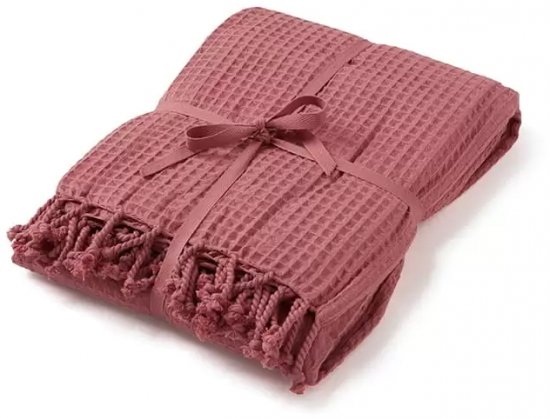 שמיכת חורף בגודל 150X200 ס''מ דגם Capri Waffle מבית ערד טקסטיל - צבע ורוד