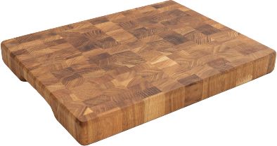 בוצ'ר EndGrain מעץ אלון עם מגרעות אחיזה 40X25 ס''מ Eco Israel