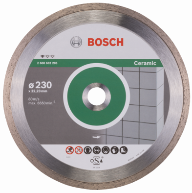 דיסק יהלום ''9 / 230 מ''מ לקרמיקה Bosch Diamond Cutting Standard for Ceramic