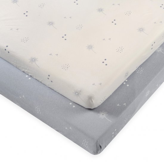 זוג סדינים לעגלת תינוק 100% כותנה מקולקציית Shapes מבית Laura - צבע אפור