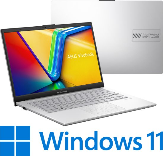 מחשב נייד Asus Vivobook Go 14 E1404FA-EB117W - צבע Cool Silver
