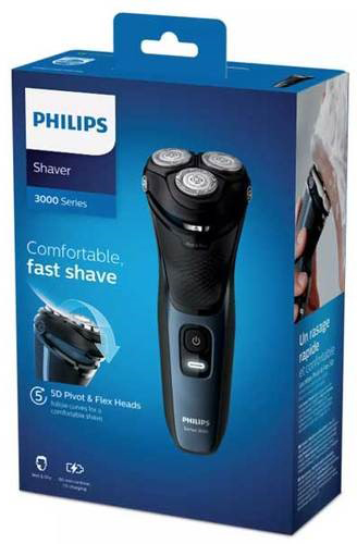 מכונת גילוח חשמלית נטענת Philips Series 3000 Wet&Dry S3134/51