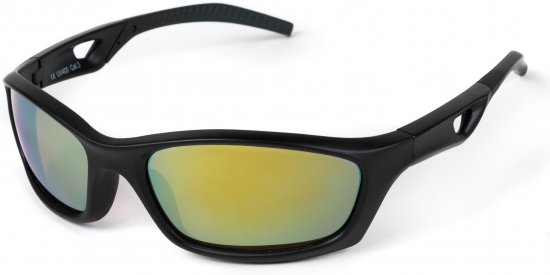 משקפי שמש לילדים בגילאי 6-12 שנים דגם Kids Active מבית Kiddus - צבע שחור עם עדשת מראה צהובה