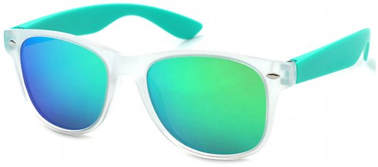 משקפי שמש לילדים בגילאי 6-12 שנים דגם Kids Urban מבית Kiddus - צבע שקוף טורקיז עם עדשת מראה