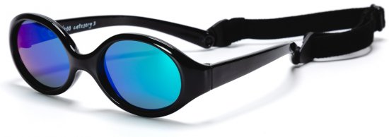 משקפי שמש לתינוקות בגילאי 0-24 חודשים דגם Baby Adventure מבית Kiddus - צבע שחור עם עדשת מראה