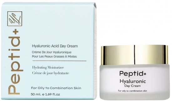 קרם יום חומצה היאלורונית לעור שמן/מעורב +Peptid - נפח 50 מ''ל