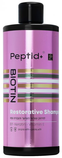 שמפו משקם ביוטין וויטמין E לשיער דק +Peptid - נפח 500 מ''ל