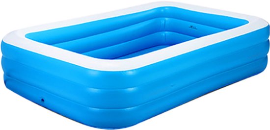 בריכה מתנפחת איכותית לקטנטנים בגודל 150x110x52 ס''מ מבית BLUE WAVE - צבע כחול/לבן