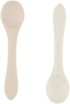 מארז 2 כפיות האכלה מסיליקון Minene - צבע חום בהיר