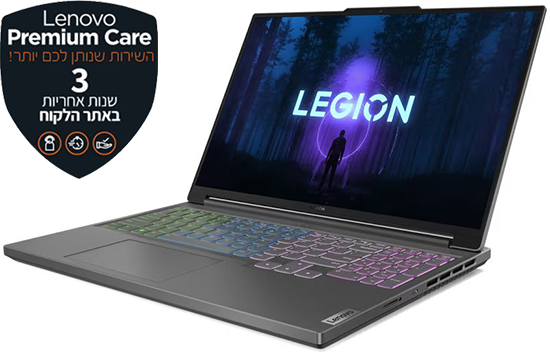 מחשב נייד Lenovo Legion Slim 5-16IRH8 82YA00A6IV - צבע Storm Grey