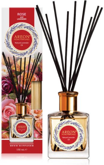 מפיץ ריח דגם Natural Lavender Oil בניחוח Rose מבית areon - נפח 150 מ''ל