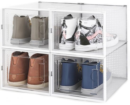 סט 4 קופסאות אחסון לנעליים מידה L מבית Bpatent