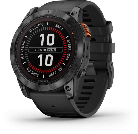 שעון חכם Garmin fenix 7X Pro Solar Edition 51mm - צבע Slate Gray עם רצועה שחורה - כולל תמיכה מלאה בעברית - שנתיים אחריות יבואן רשמי על ידי רונלייט