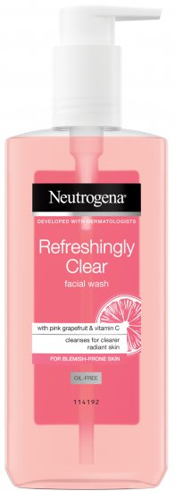 תרחיץ ג'ל פנים מרענן במיוחד Refreshingly Clear בניחוח אשכולית ורודה Neutrogena - נפח 200 מ''ל