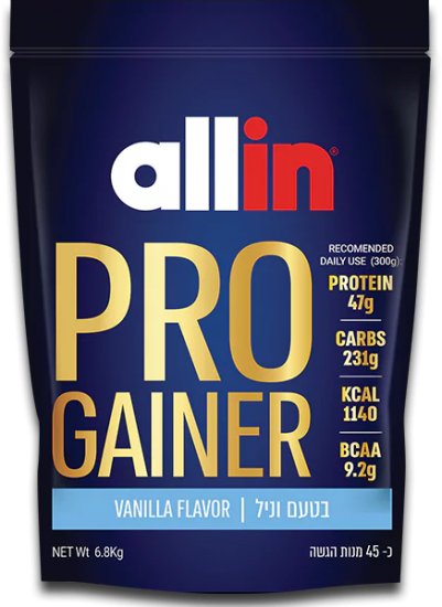 גיינר 6.8 ק''ג בטעם וניל מבית Allin