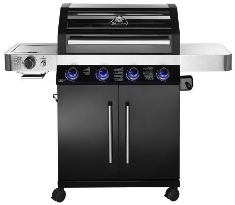 גריל גז משולב פחמים 4 מבערים + כירת צד אינפרא קרמית 60