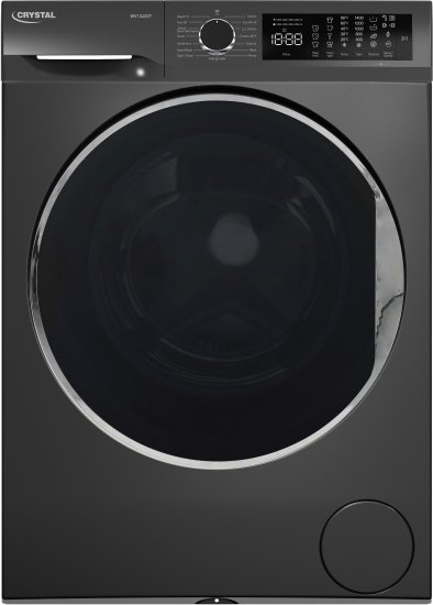 מכונת כביסה פתח חזית 10 ק''ג 14 תוכניות 1400 סל''ד Crystal WV10400T - צבע טיטניום