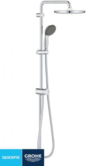 מערכת מקלחת עם סוללה תרמוסטטית להתקנה על הקיר דגם Vitalio Start System 250 Flex מבית GROHE - צבע כרום