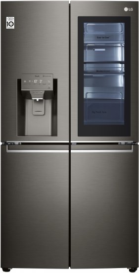 מקרר 4 דלתות InstaView Door in Door מקפיא תחתון ודלת נקישה 653 ליטר LG GR-X720INS No Frost - צבע נירוסטה מושחרת