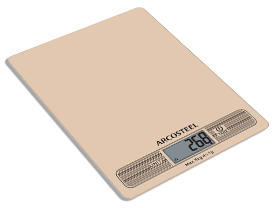 משקל מטבח דיגיטלי 0-5 ק''ג Arcosteel - צבע בז'