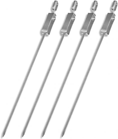 סט 4 שיפודי נירוסטה עם דוחסן 35 ס''מ Caesar