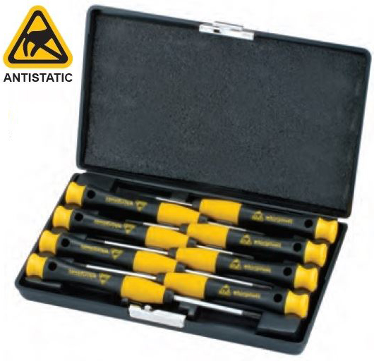 סט 8 חלקים מברגי מיני/שען שטוח + פיליפס ESD אנטי סטטי Whirlpower