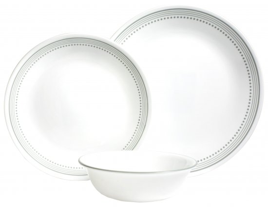 סט צלחות 12 חלקים ל-4 סועדים Corelle Mystic Gray