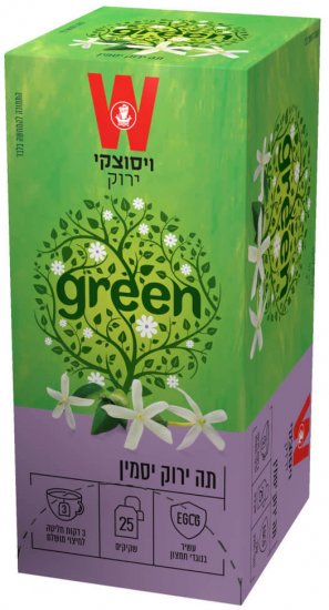 תה ירוק יסמין Wissotzky - סך הכל 25 שקיקים