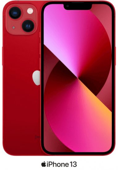 אייפון Apple iPhone 13 128GB - צבע Product RED - שנה אחריות יבואן רשמי - ללא מטען וללא אוזניות