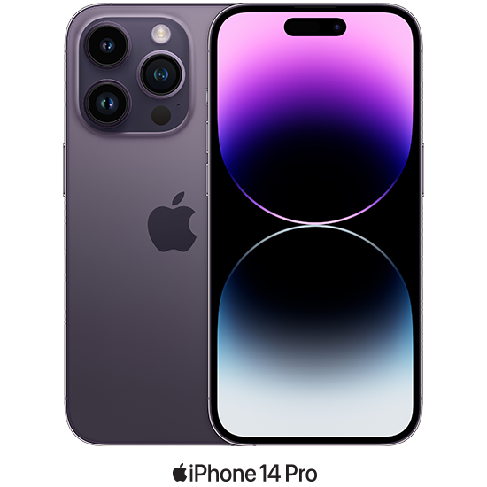אייפון Apple iPhone 14 Pro 128GB - צבע Deep Purple - שנה אחריות יבואן רשמי - ללא מטען וללא אוזניות