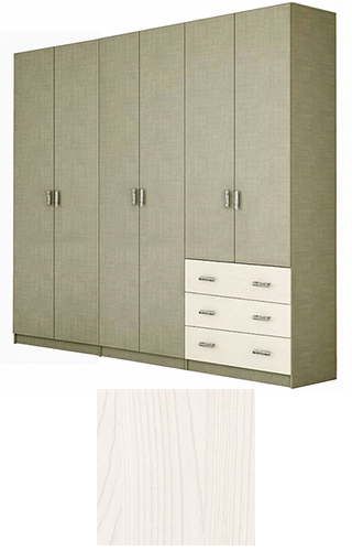 ארון 6 דלתות דגם Shir מבית In Style - גוון מייפל מולבן