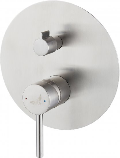 ברז אינטרפוץ 4 דרך דגם Passero מבית Aquila - צבע ניקל מוברש